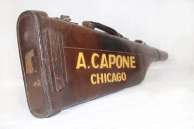 A Capone Case- late 19th or early 20th century leather gun case.