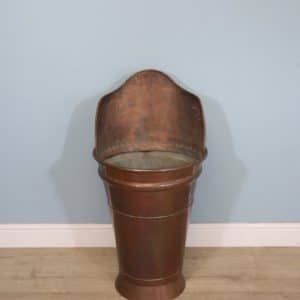 A lovely late 19th or early 20th century handmade French copper grape hod of upright form. Antique French Antique Metals