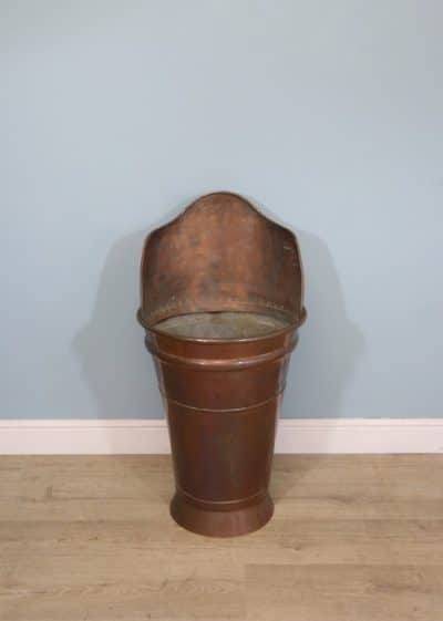 A lovely late 19th or early 20th century handmade French copper grape hod of upright form. Antique French Antique Metals 3