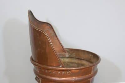 A lovely late 19th or early 20th century handmade French copper grape hod of upright form. Antique French Antique Metals 9