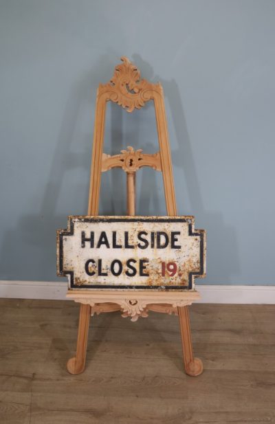 A large cast iron original Victorian street sign marked ‘Hallside Close’. - Image 6