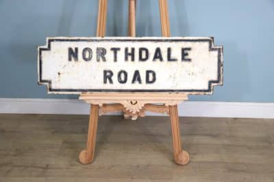 A large cast iron original Victorian street sign marked ‘Northdale Road’. Liverpool Antique Furniture 3