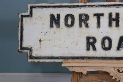 A large cast iron original Victorian street sign marked ‘Northdale Road’. Liverpool Antique Furniture 4