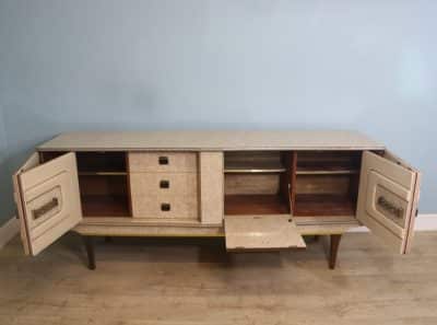 A gorgeous and highly unusual retro cocktail cabinet/sideboard made by Stonehill Furniture and dated 1960. mid century Antique Furniture 5