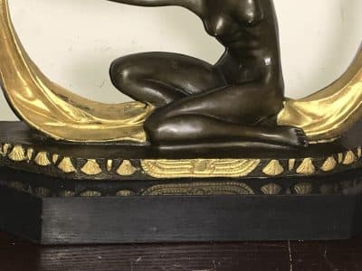 Art Deco “ Dancing With Egyptian “ Bronze & Marble Antique Sculptures 4