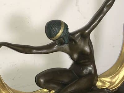 Art Deco “ Dancing With Egyptian “ Bronze & Marble - Image 6