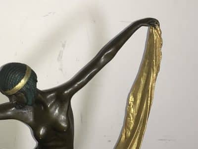 Art Deco “ Dancing With Egyptian “ Bronze & Marble - Image 8
