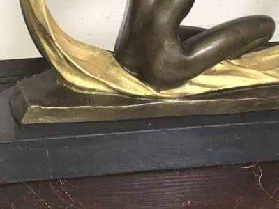 Art Deco “ Dancing With Egyptian “ Bronze & Marble Antique Sculptures 16