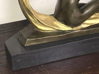 Art Deco “ Dancing With Egyptian “ Bronze & Marble Antique Sculptures 17