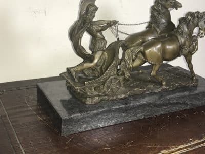 The Chariot racer in hot caste bronze & marble - Image 2