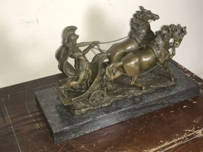 The Chariot racer in hot caste bronze & marble Antique Sculptures 5