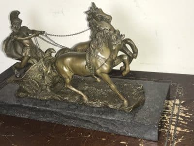 The Chariot racer in hot caste bronze & marble Antique Sculptures 6