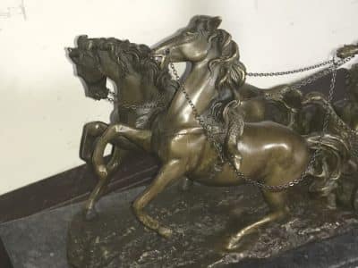 The Chariot racer in hot caste bronze & marble Antique Sculptures 13