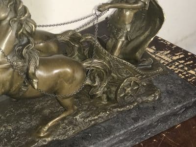 The Chariot racer in hot caste bronze & marble Antique Sculptures 14
