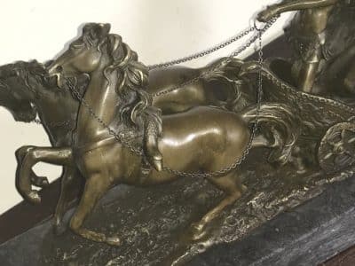 The Chariot racer in hot caste bronze & marble Antique Sculptures 18