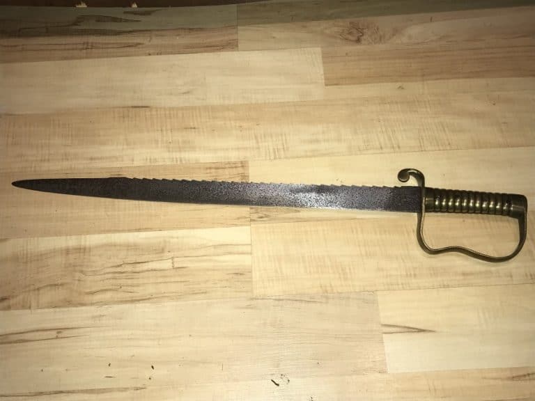SAW BACK 1850 BRITISH PIONEERS SIDE ARM.