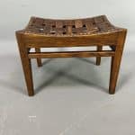 Arthur Simpson of Kendal Leather and Oak Stool Arthur Simpson Antique Furniture