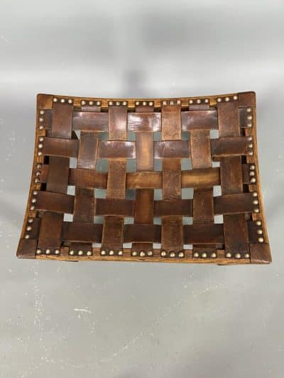 Arthur Simpson of Kendal Leather and Oak Stool - Image 3