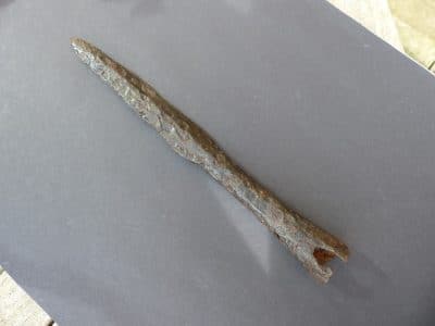 Ancient Roman Iron Spear Head, Socketed (5074) ancient spear Antique Collectibles 17