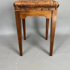 Early 20th Century Leather Stool leather Antique Furniture