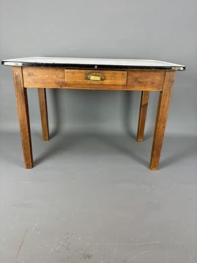 Victorian Enamel Top Table enamel Antique Furniture 4