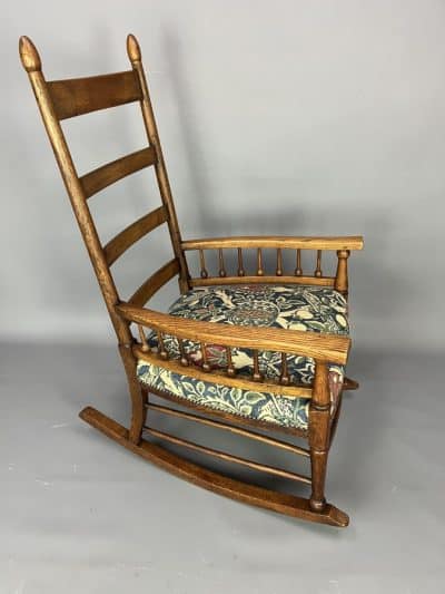 William Birch Arts & Crafts Oak Rocking Chair Liberty Antique Chairs 8