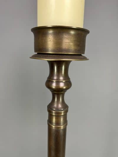 Pair of Tall Bronze Floor Standing Candle Holders - Image 6