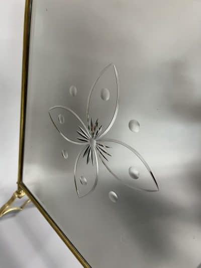 Art Nouveau Brass & Mirrored Glass Fire Screen - Image 2