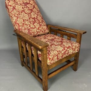Arts & Crafts Oak Reclining Armchair armchair Antique Chairs