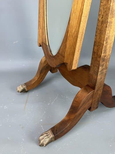 Early 20th Century Walnut Cheval Mirror Bedroom Mirror Antique Furniture 4