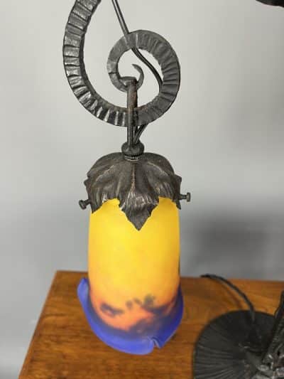 French ‘Muller Freres’ Table Lamp French Antique Lighting 9