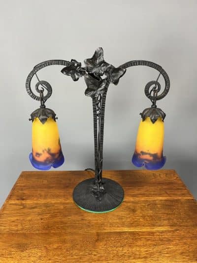 French ‘Muller Freres’ Table Lamp French Antique Lighting 5
