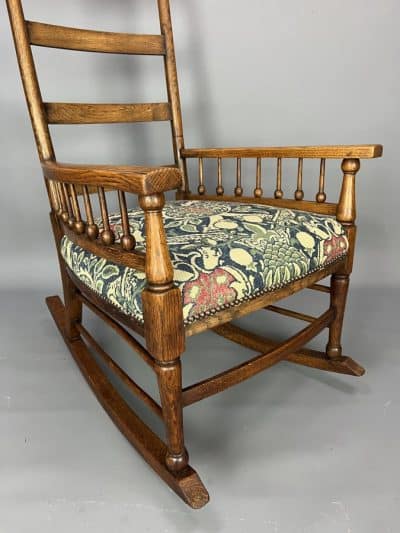 William Birch Arts & Crafts Oak Rocking Chair Liberty Antique Chairs 9