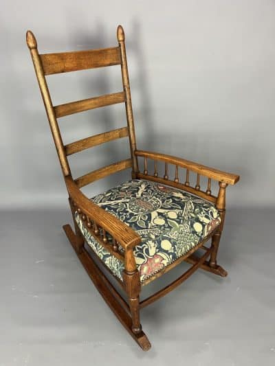 William Birch Arts & Crafts Oak Rocking Chair Liberty Antique Chairs 3