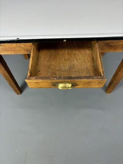 Victorian Enamel Top Table enamel Antique Furniture 7