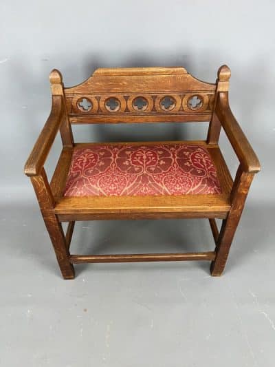 Set of 3 Gothic Revival Hall Seats - Image 2
