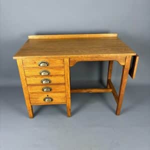 1930s Single Pedestal Solid Oak Desk desk Antique Desks