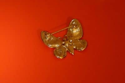 A Beautiful Gilt Crystal Ruby Butterfly Brooch – Christmas Gift Boxed Jewellery Antique Jewellery 5
