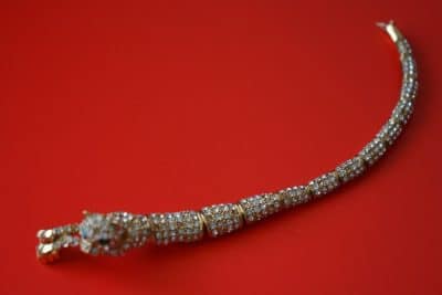 Vintage Gold Plated Jaguar Crystal Link Bracelet – Ideal Birthday Gift Boxed Vintage Dress Rings Antique Bracelets 5