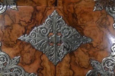 Victorian Burr Walnut And Brass Stationery Box SAI3177 - Image 17