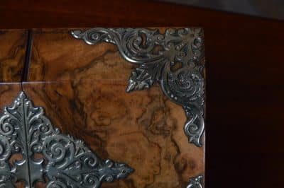 Victorian Burr Walnut And Brass Stationery Box SAI3177 - Image 18