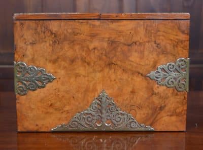 Victorian Burr Walnut And Brass Stationery Box SAI3177 Antique Boxes 24