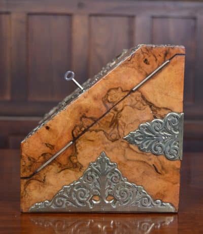 Victorian Burr Walnut And Brass Stationery Box SAI3177 - Image 23