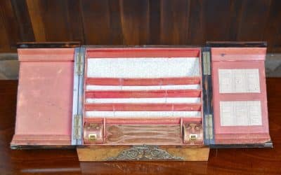 Victorian Burr Walnut And Brass Stationery Box SAI3177 - Image 25
