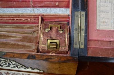 Victorian Burr Walnut And Brass Stationery Box SAI3177 Antique Boxes 14