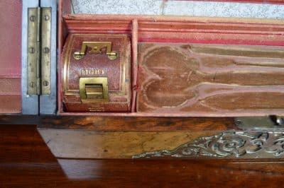 Victorian Burr Walnut And Brass Stationery Box SAI3177 Antique Boxes 13