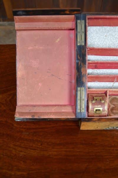 Victorian Burr Walnut And Brass Stationery Box SAI3177 - Image 10