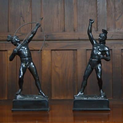 Pair Of Spelter Roman Figures SAI3118 Antique Sculptures 12