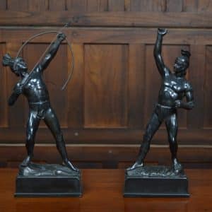Pair Of Spelter Roman Figures SAI3118 Antique Sculptures