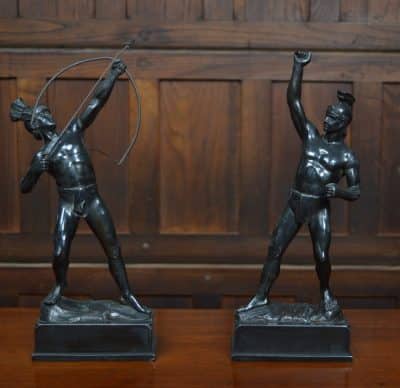 Pair Of Spelter Roman Figures SAI3118 Antique Sculptures 3